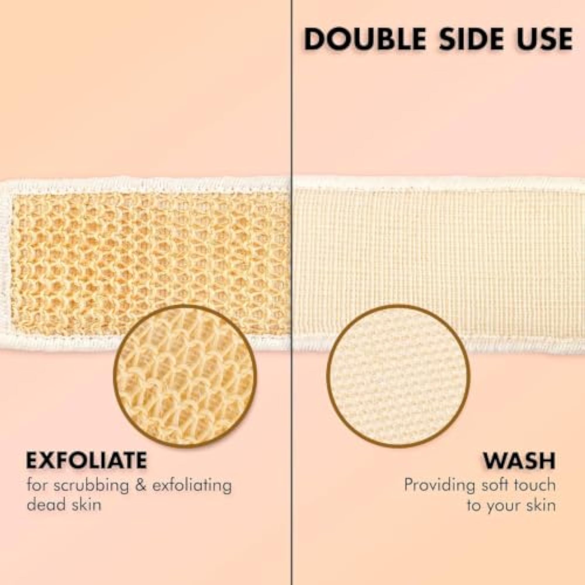 Exfoliating Body Scrubber Back Strap with Handles, Gift for Her